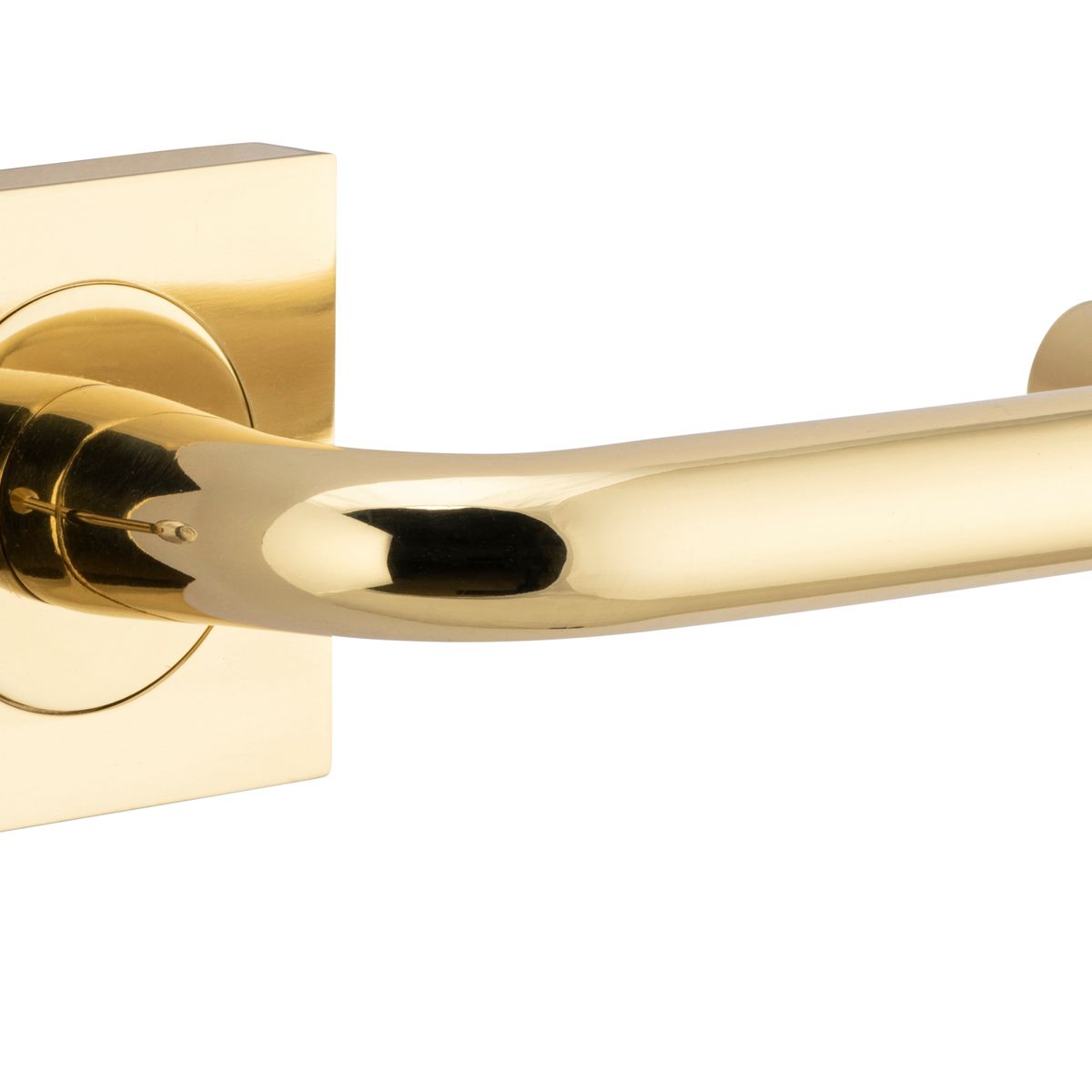 20360KIBPRIV60 - Oslo Lever - Square Rose (Inbuilt Privacy) - Polished Brass - Privacy