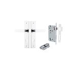 11784KENTR60KK - Bronte Lever - Chamfered Backplate Entrance Kit with High Security Lock - Polished Chrome - Entrance