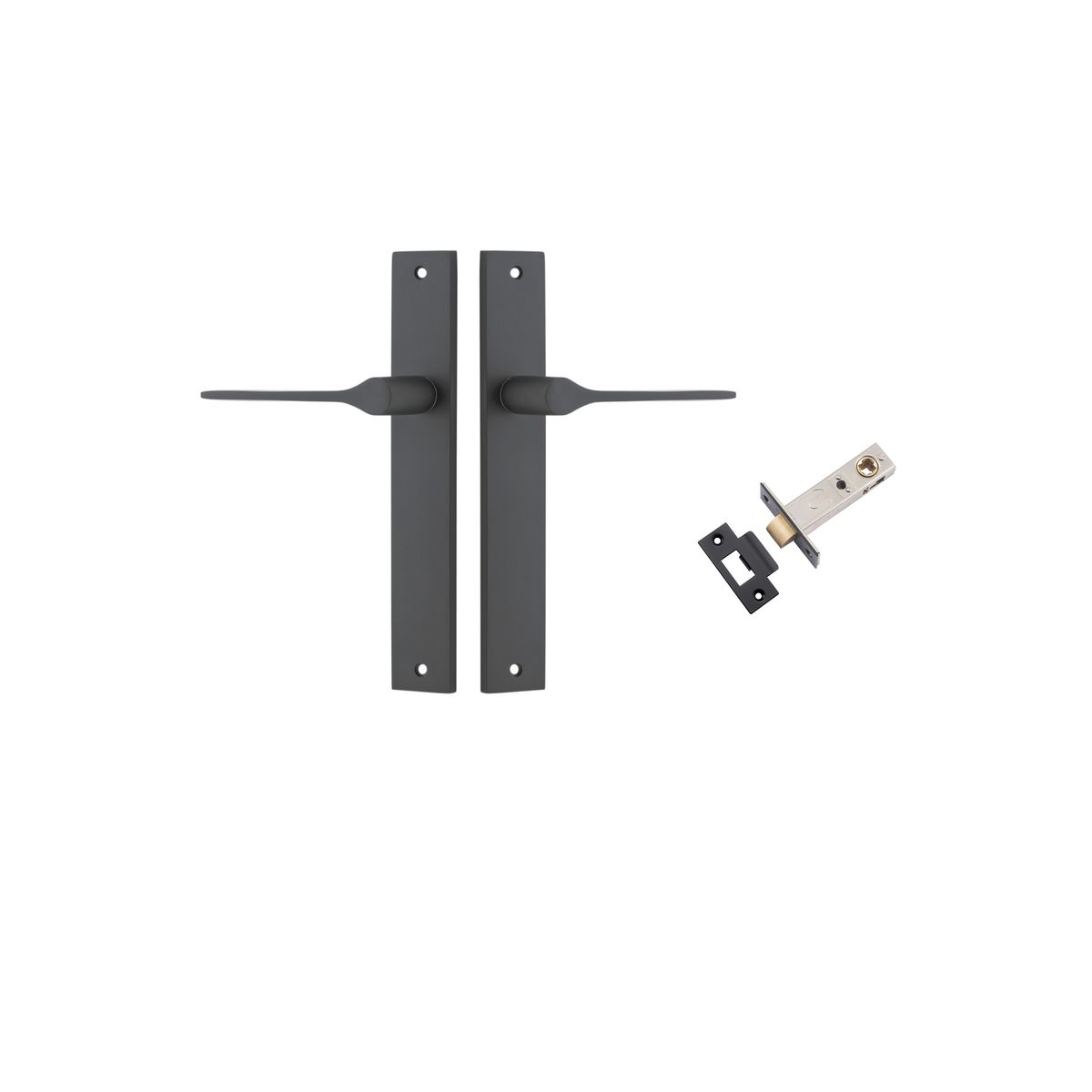 12754KPASS60 - Como Lever - Rectangular Backplate Passage Kit - Matt Black - Passage