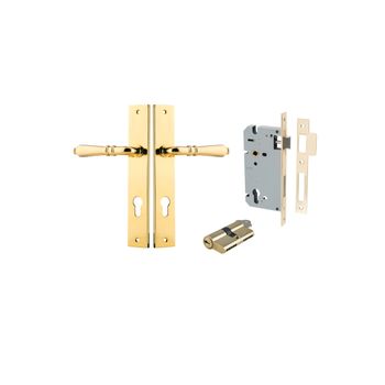 Sarlat Lever - Rectangular Backplate Entrance Kit with High Security Lock