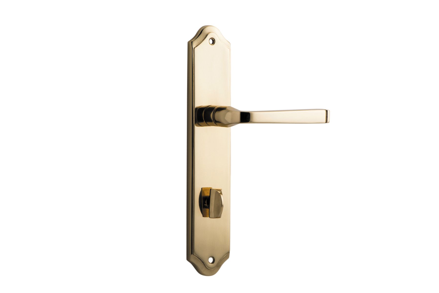 10220P85 - Annecy Lever - Shouldered Backplate - Polished Brass - Privacy