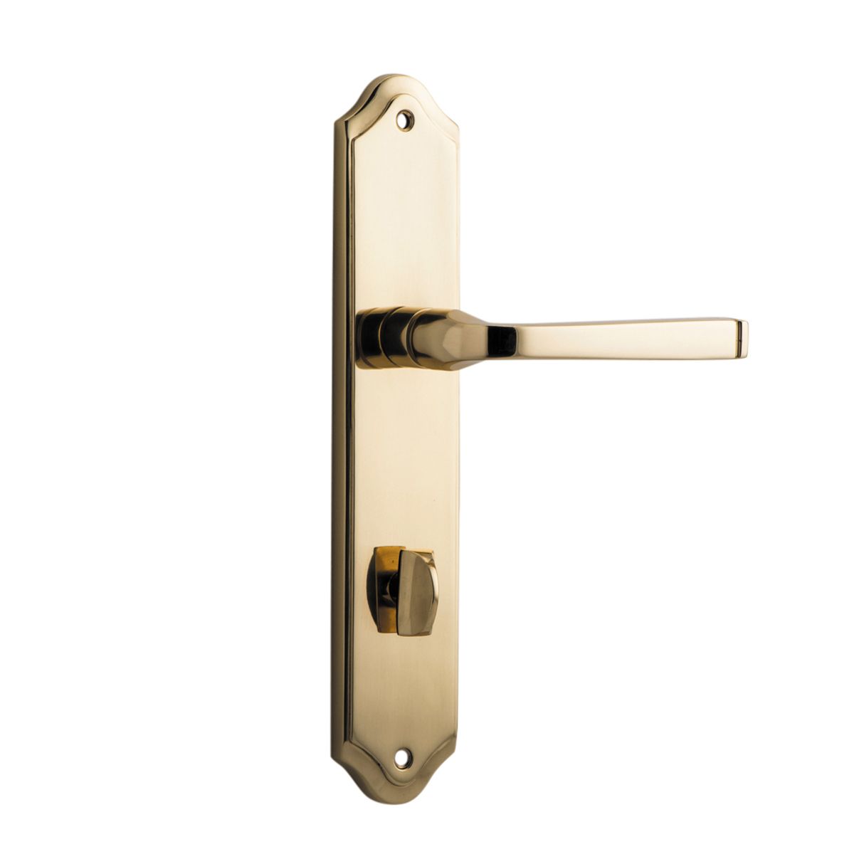 10220P85 - Annecy Lever - Shouldered Backplate - Polished Brass - Privacy