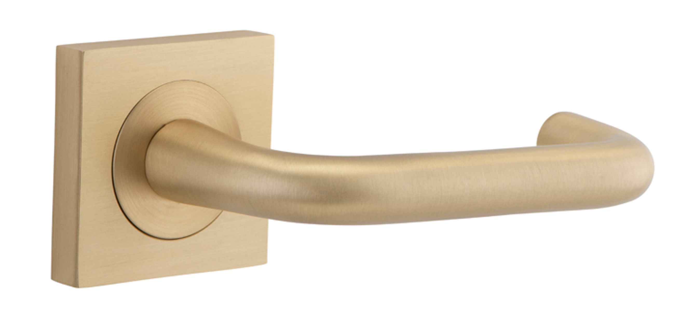 20366 - Oslo Lever - Square Rose - Brushed Brass - Passage