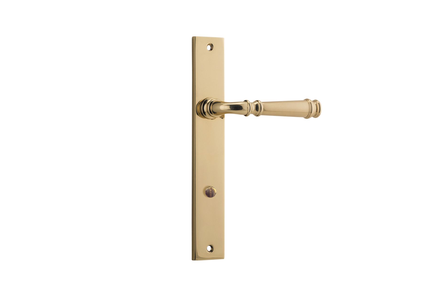 10206P85 - Verona Lever - Rectangular Backplate - Polished Brass - Privacy