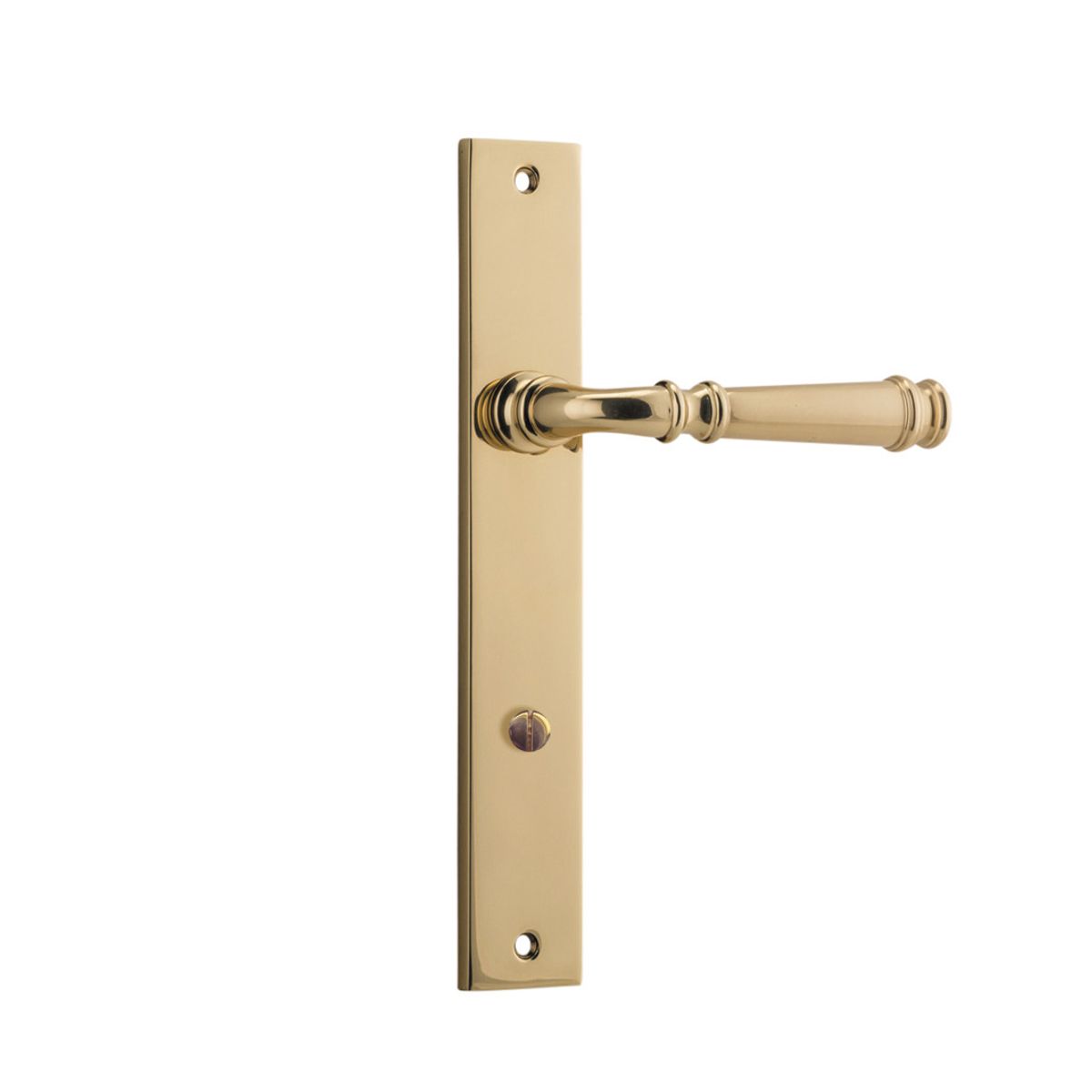 10206P85 - Verona Lever - Rectangular Backplate - Polished Brass - Privacy