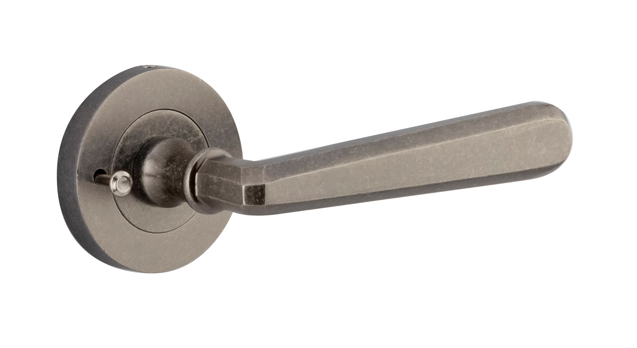 20807KIBPRIV60 - Copenhagen Lever - Round Rose (Inbuilt Privacy) - Distressed Nickel - Privacy