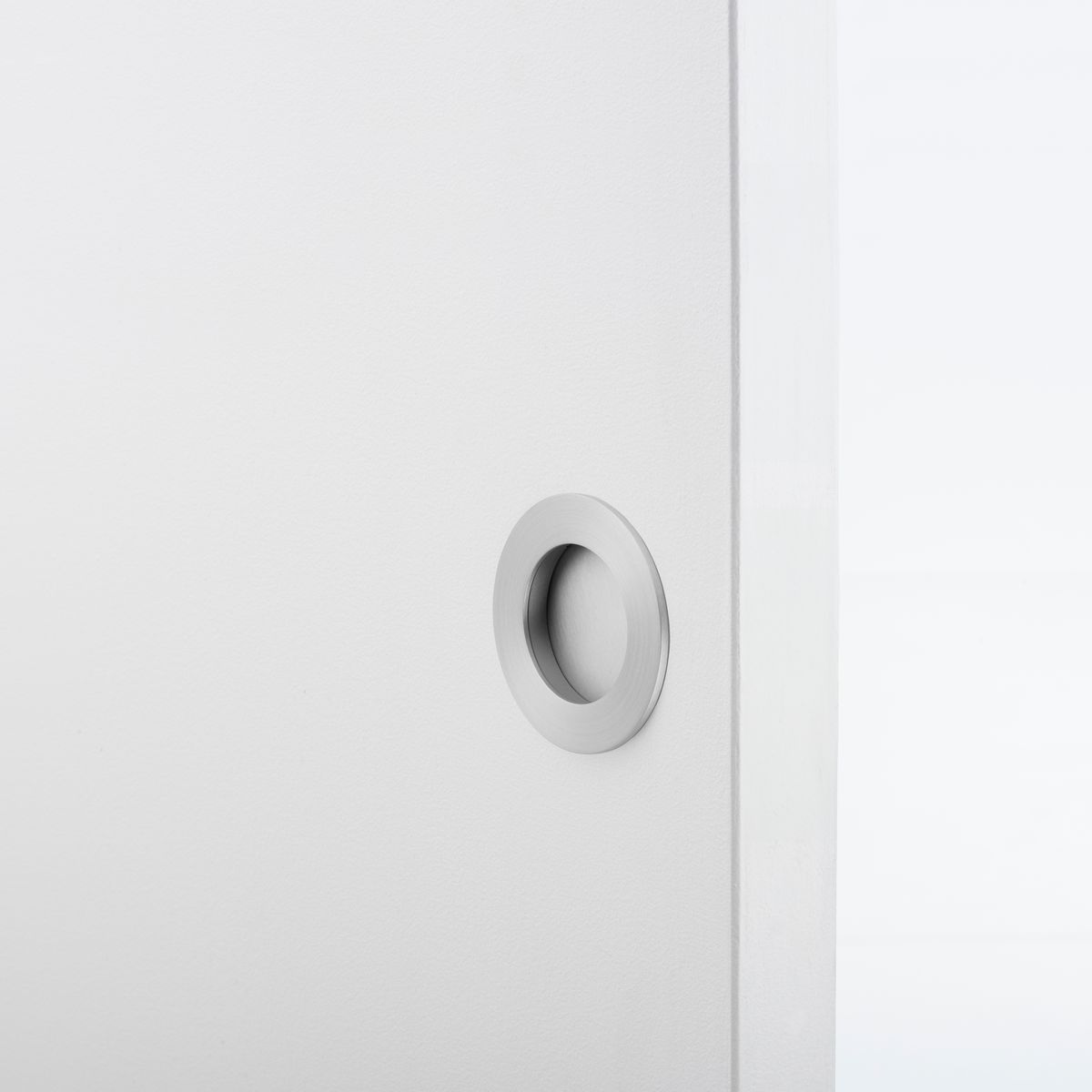 21794 - Round Flush Pull - Brushed Chrome - Passage