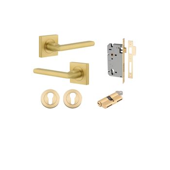 Baltimore Lever - Square Rose Entrance Kit with Separate High Security Lock