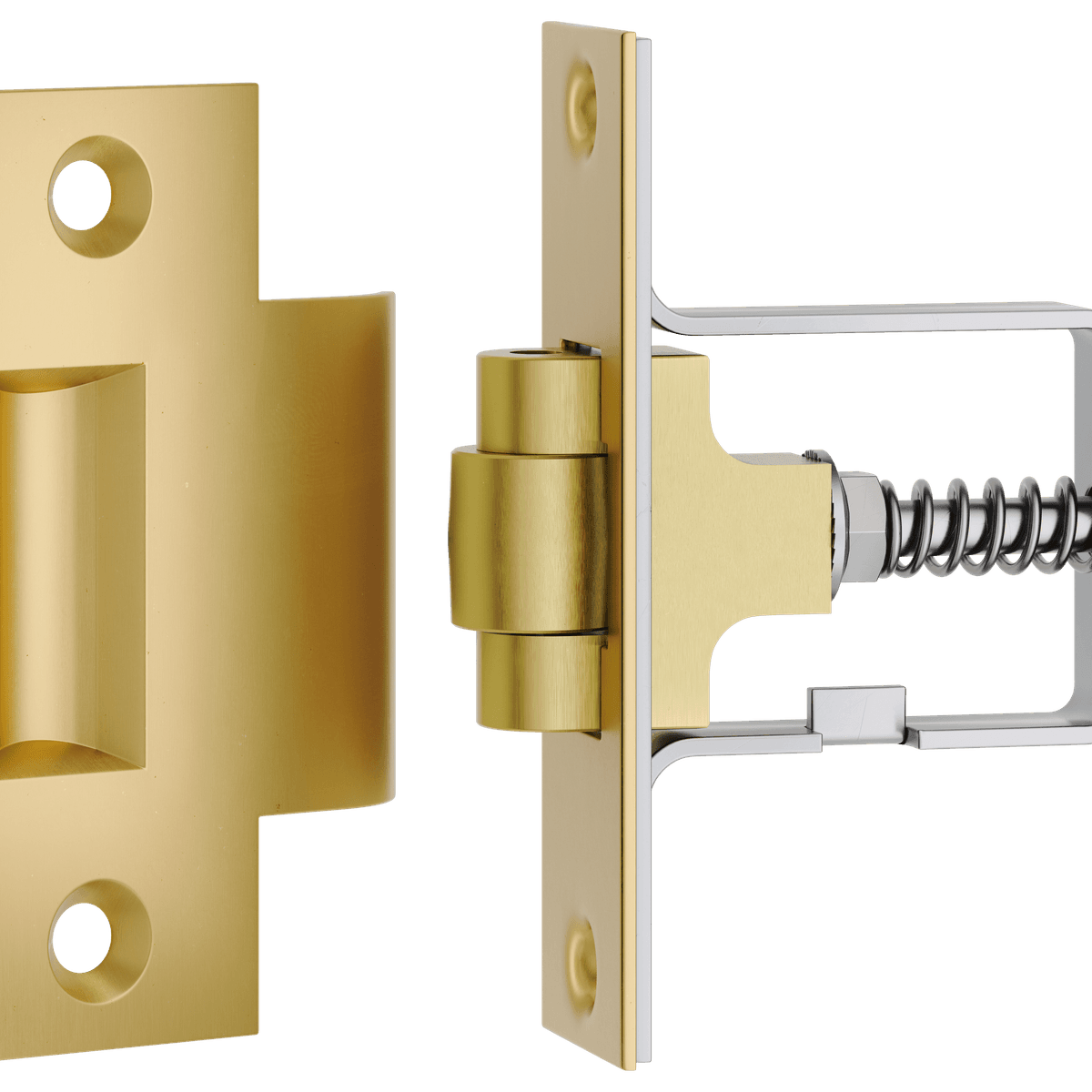 21851 - Roller Latch with Face Plate and Striker - Brushed Brass