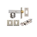 22157K60KTES - Euro Mortice Deadbolt Kit - 60mm Backset with Square Euro Escutcheon Key/Thumb - Satin Nickel - Entrance