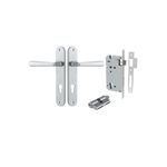 12376KENTR60KK - Copenhagen Lever - Oval Backplate Entrance Kit with High Security Lock - Brushed Chrome - Entrance