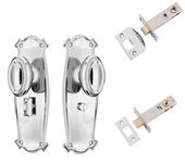 Bungalow Door Knob - Long Backplate Privacy Set
