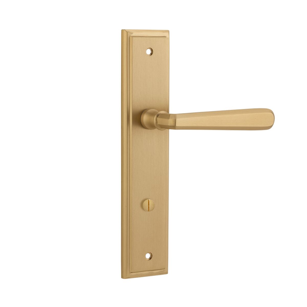 15378P85 - Copenhagen Lever - Stepped Backplate - Brushed Brass - Privacy