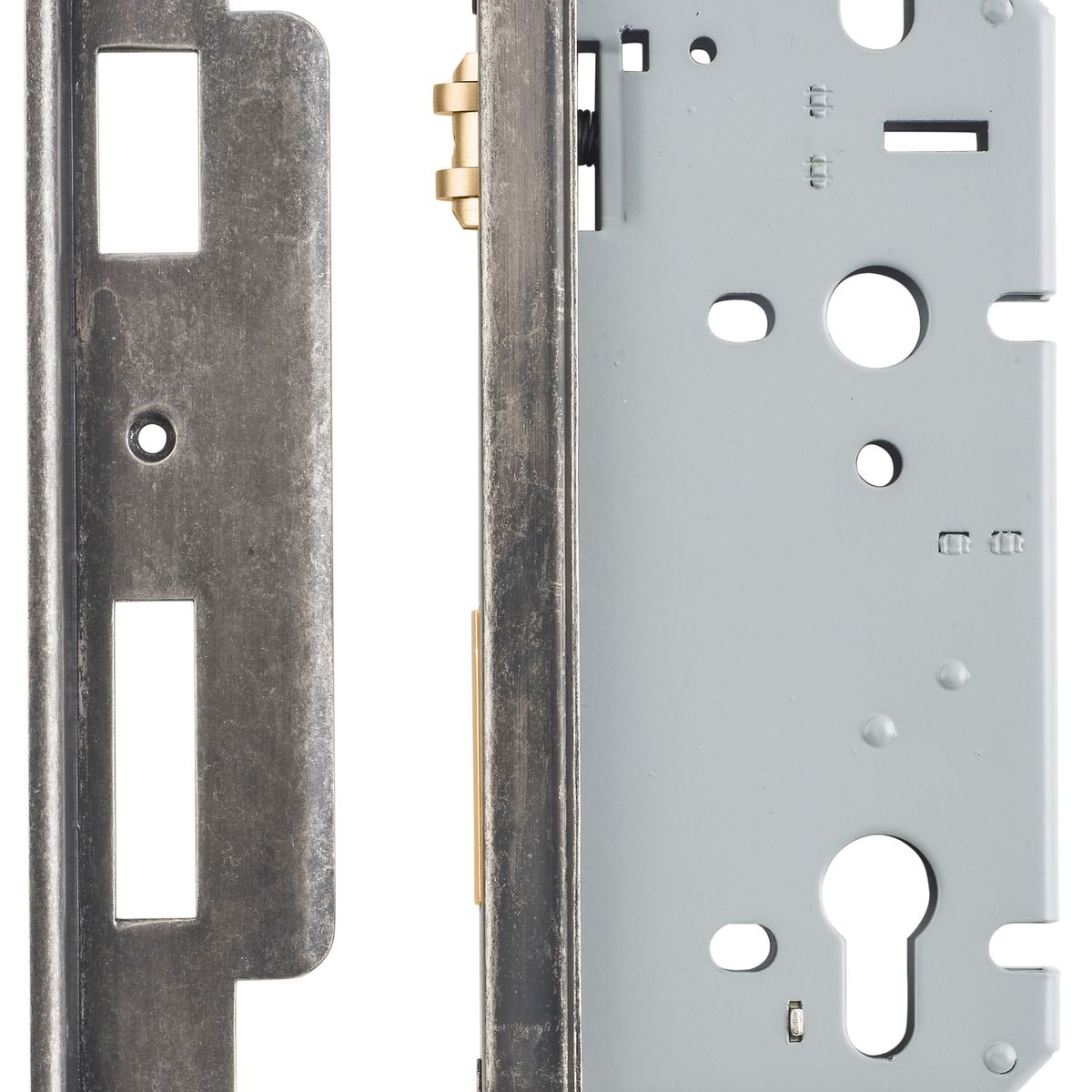 6089 - Rebated 85mm Euro Roller Mortice Locks - 60mm Backset - Distressed Nickel