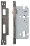 6089 - Rebated 85mm Euro Roller Mortice Locks - 60mm Backset - Distressed Nickel