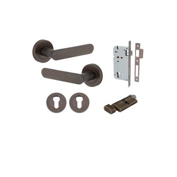 Bronte Lever - Round Rose Entrance Kit with High Security Lock