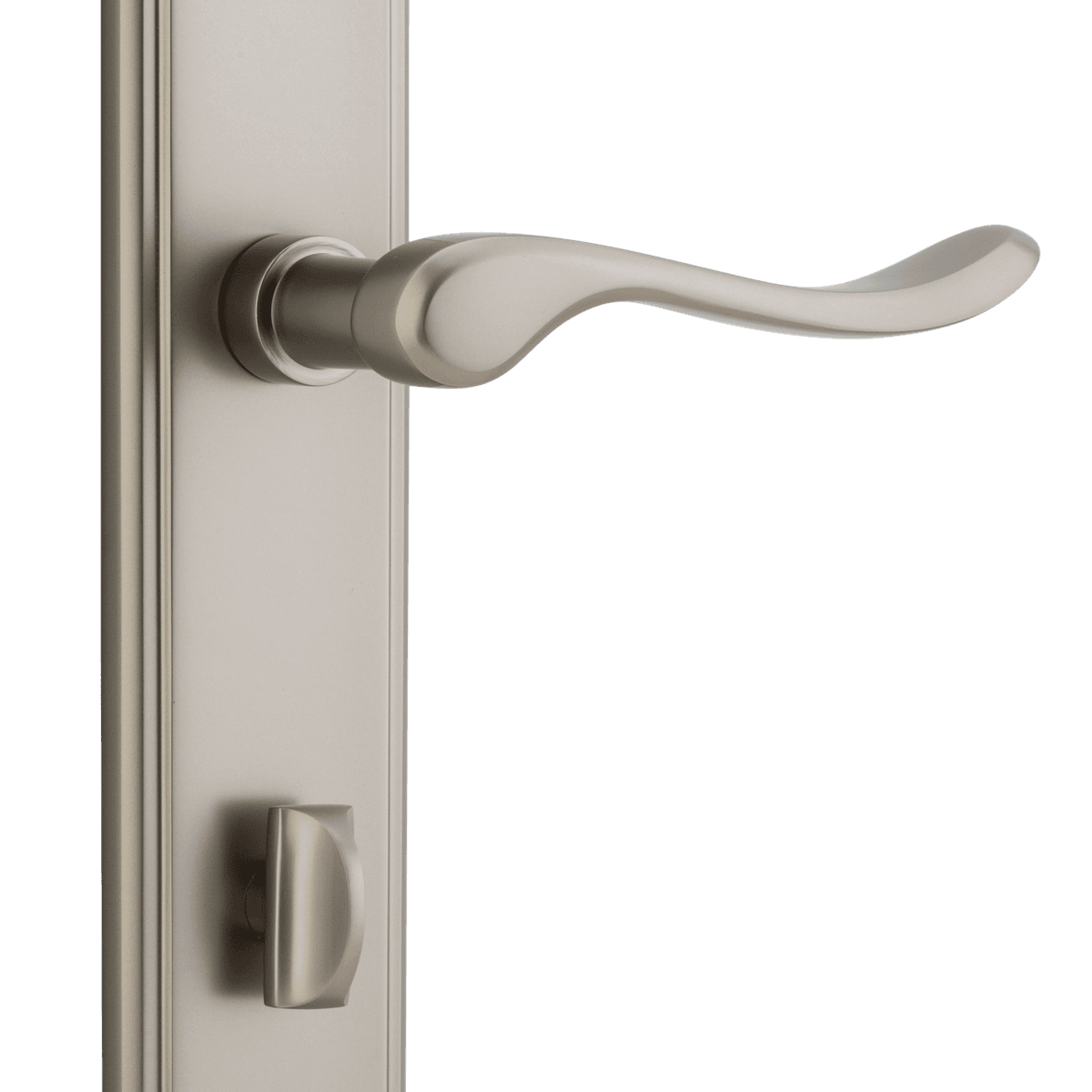 14926P85 - Stirling Lever - Stepped Backplate - Satin Nickel - Privacy
