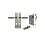 16852KENTR60KT - Brunswick Lever - Rectangular Backplate Entrance Kit with High Security Lock - Graphite PVD - Entrance