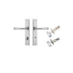 12286KPRIV60 - Verona Lever - Chamfered  Backplate Privacy Kit with Privacy Turn - Brushed Chrome - Privacy
