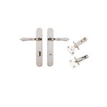 14224KPRIV60 - Sarlat Lever - Oval Backplate Privacy Kit with Privacy Turn - Polished Nickel - Privacy