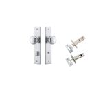 12446KPRIV60 - Cambridge Knob - Chamfered Backplate Privacy Kit with Privacy Turn - Brushed Chrome - Privacy