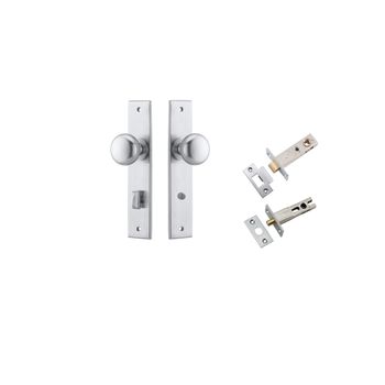 Cambridge Knob - Chamfered Backplate Privacy Kit with Privacy Turn