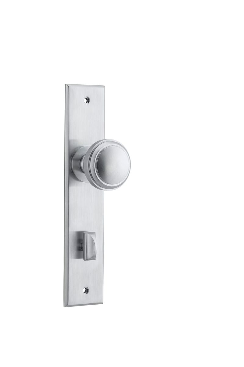 12331P85 - Paddington Knob - Chamfered Backplate - Brushed Chrome - Privacy