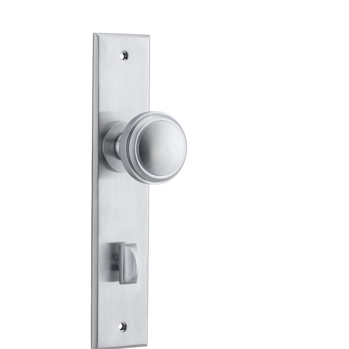 12331P85 - Paddington Knob - Chamfered Backplate - Brushed Chrome - Privacy