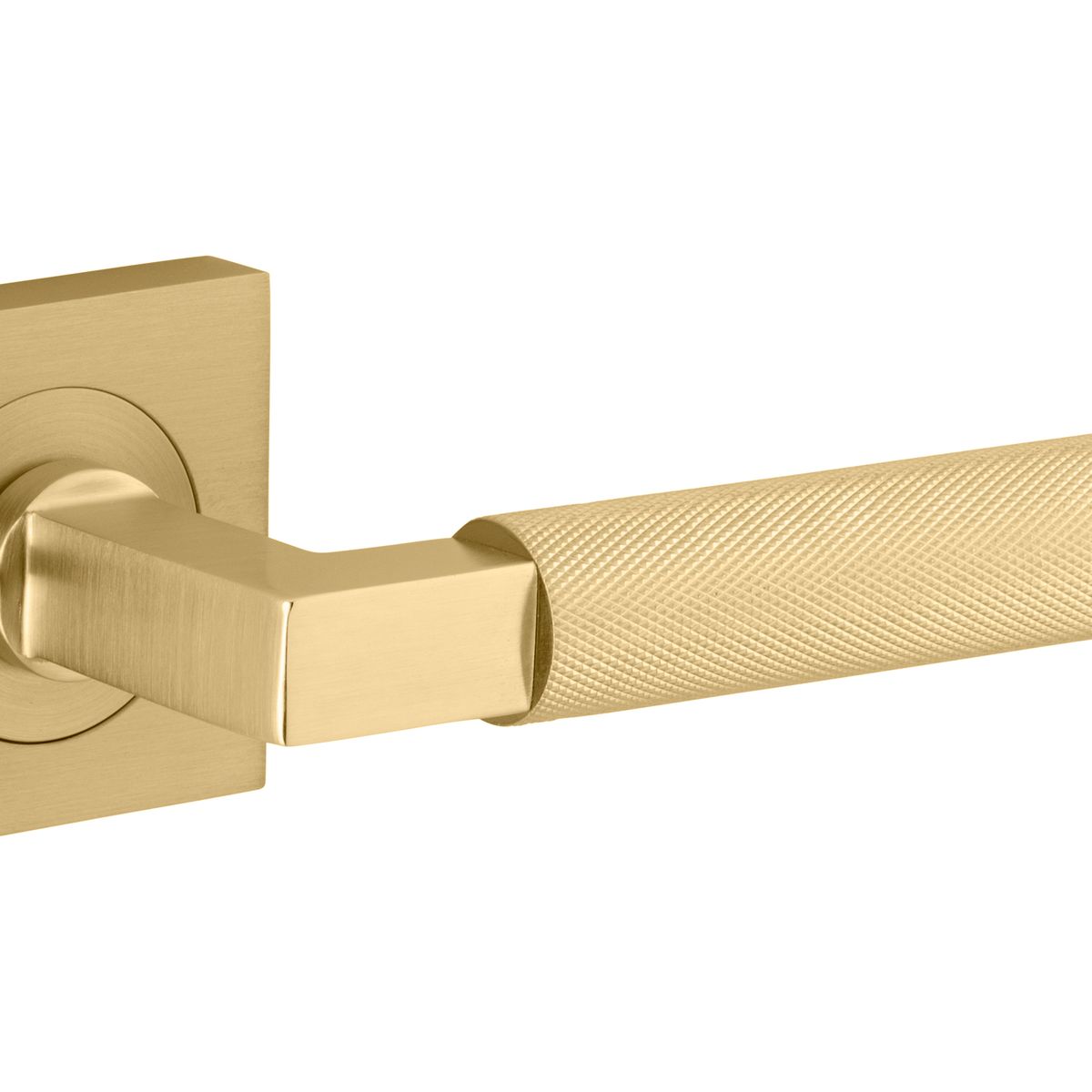 16269KIBPRIV60 - Brunswick Lever - Square Rose Privacy Kit (Inbuilt Privacy) - Brushed Gold PVD - Privacy
