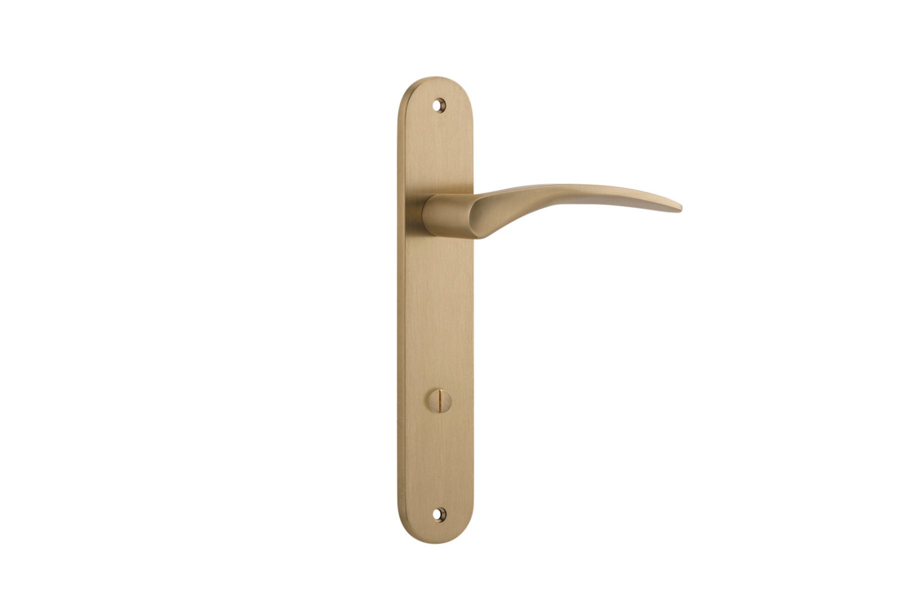 15728P85 - Oxford Lever - Oval Backplate - Brushed Brass - Privacy