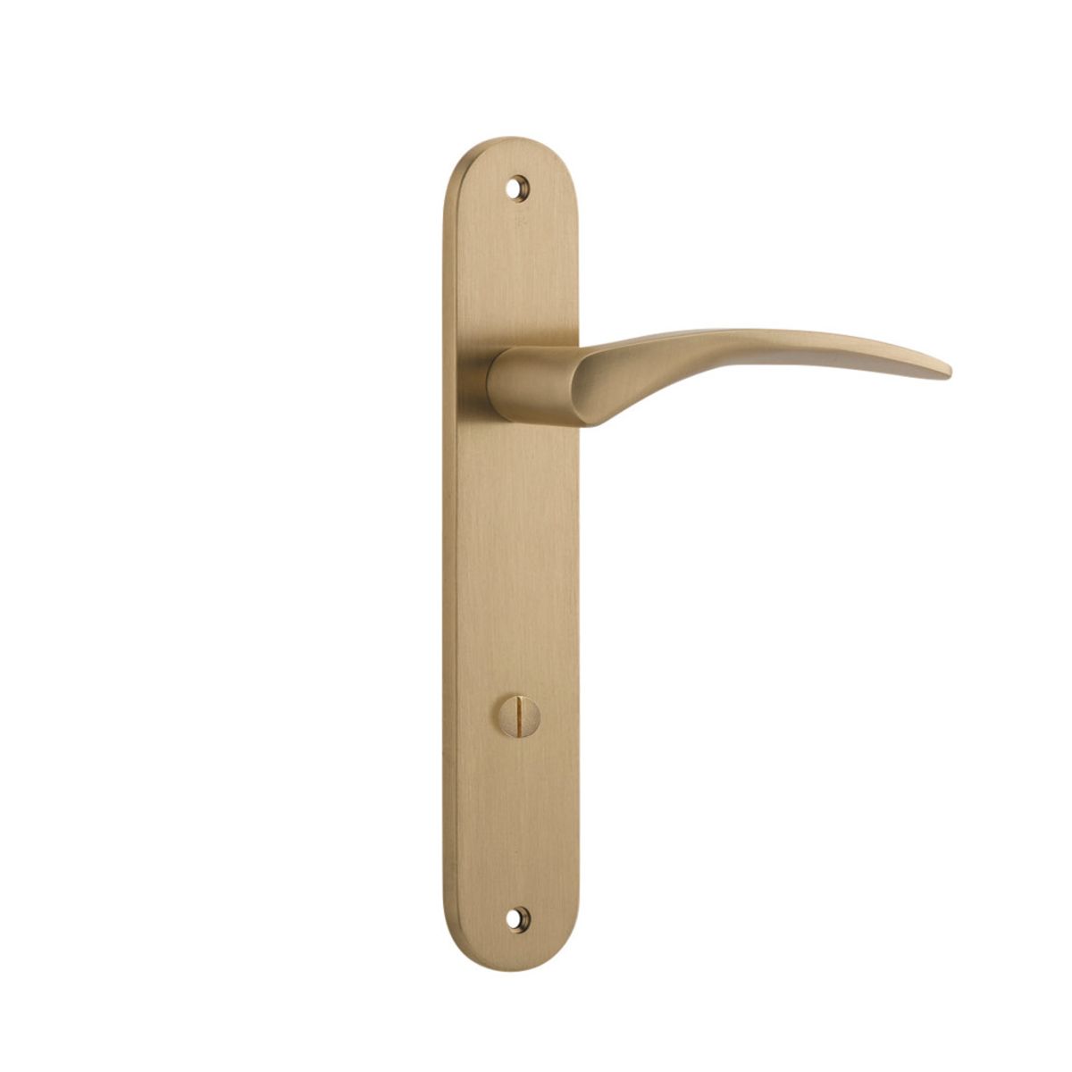 15728P85 - Oxford Lever - Oval Backplate - Brushed Brass - Privacy