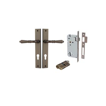 Sarlat Lever - Rectangular Backplate Entrance Kit with High Security Lock
