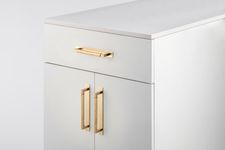 22110B - Brunswick Cabinet Pull with Backplate  - CTC160mm - Brushed Gold PVD