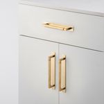 22110B - Brunswick Cabinet Pull with Backplate  - CTC160mm - Brushed Gold PVD