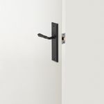 12736KENTR60KK - Sarlat Lever - Stepped Backplate Entrance Kit with High Security Lock - Matt Black - Entrance