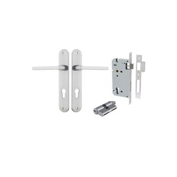 Baltimore Lever - Oval Backplate Entrance Kit with High Security Lock