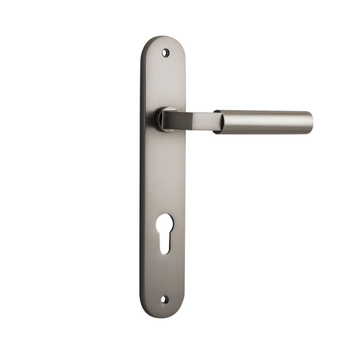 14766E85 - Berlin Lever - Oval Backplate - Satin Nickel - Entrance
