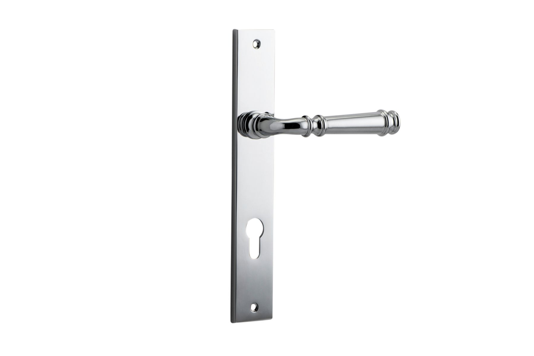 11706E85 - Verona Lever - Rectangular Backplate - Polished Chrome - Entrance