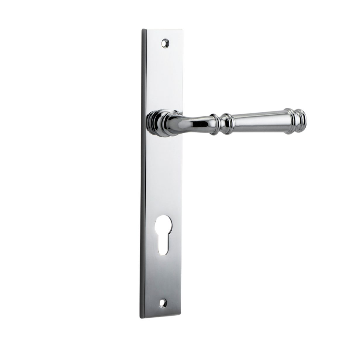 11706E85 - Verona Lever - Rectangular Backplate - Polished Chrome - Entrance