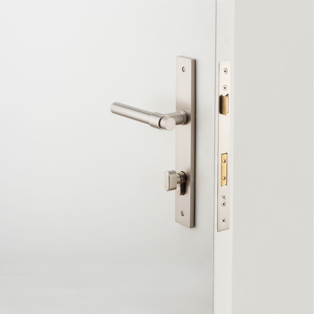 14896KENTR60KT - Helsinki Lever - Rectangular Backplate Entrance Kit with High Security Lock - Satin Nickel - Entrance