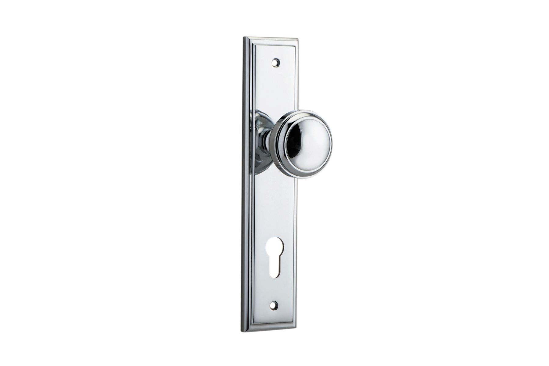 11838E85 - Paddington Knob - Stepped Backplate - Polished Chrome - Entrance