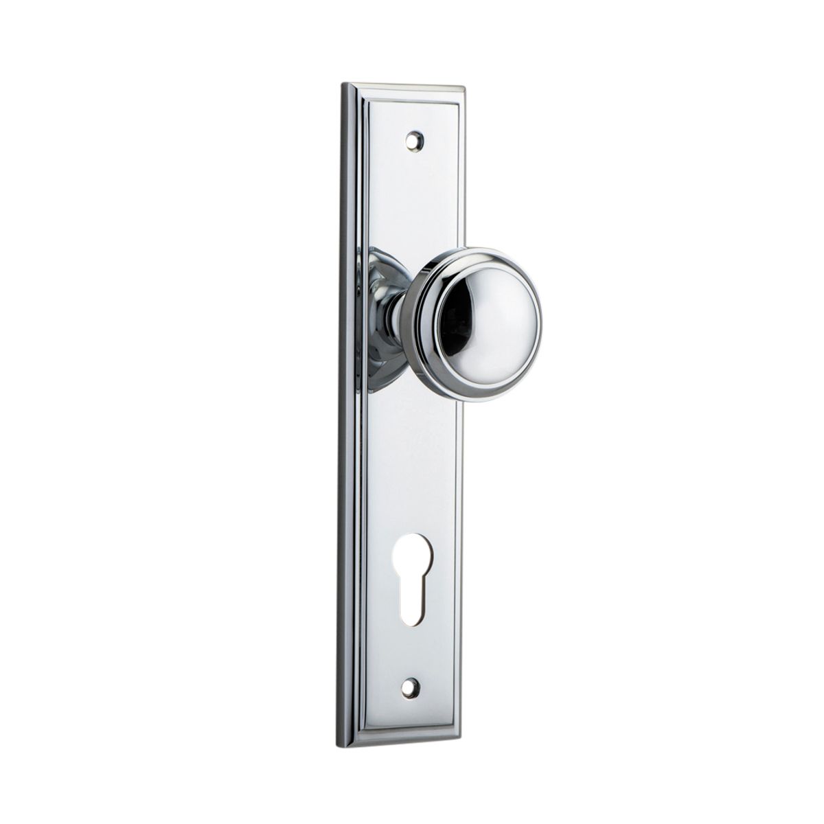11838E85 - Paddington Knob - Stepped Backplate - Polished Chrome - Entrance