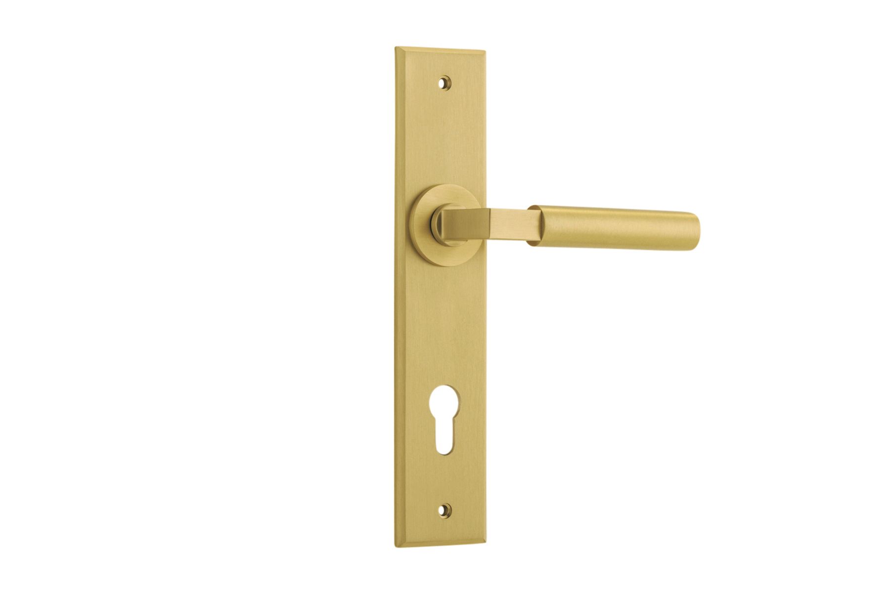 16394E85 - Berlin Lever - Chamfered Backplate - Brushed Gold PVD - Entrance