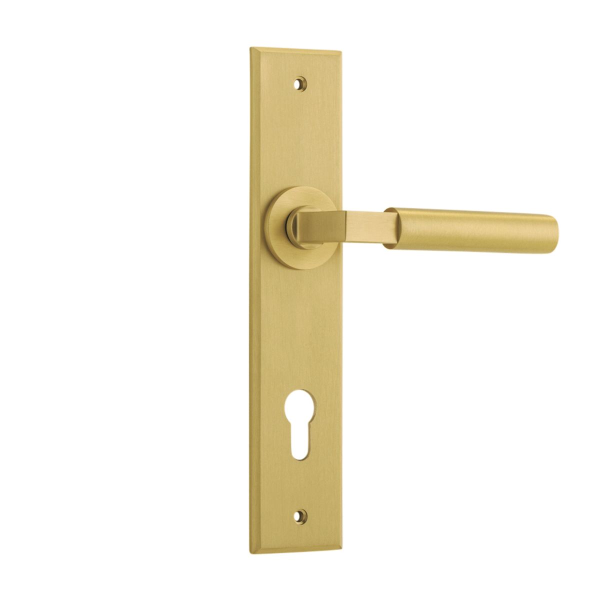16394E85 - Berlin Lever - Chamfered Backplate - Brushed Gold PVD - Entrance