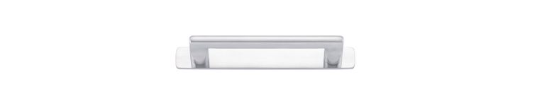20885B - Baltimore Cabinet Pull with Backplate - CTC128mm - Brushed Chrome