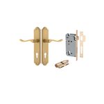 15422KENTR60KK - Stirling Lever - Shouldered Backplate Entrance Kit with High Security Lock - Brushed Brass - Entrance