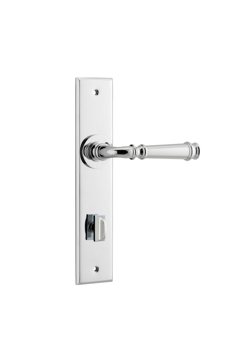 11786P85 - Verona Lever - Chamfered Backplate - Polished Chrome - Privacy