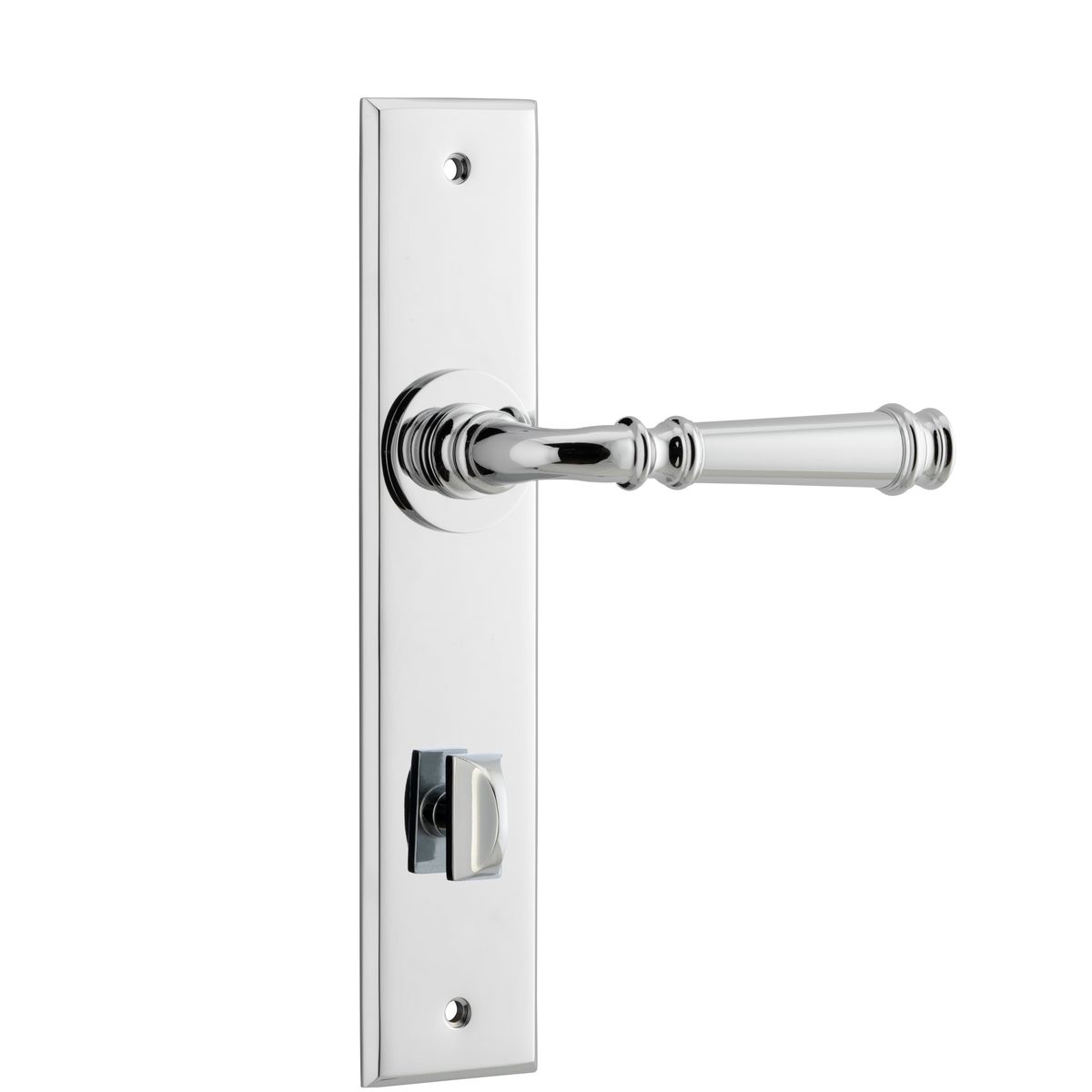 11786P85 - Verona Lever - Chamfered Backplate - Polished Chrome - Privacy