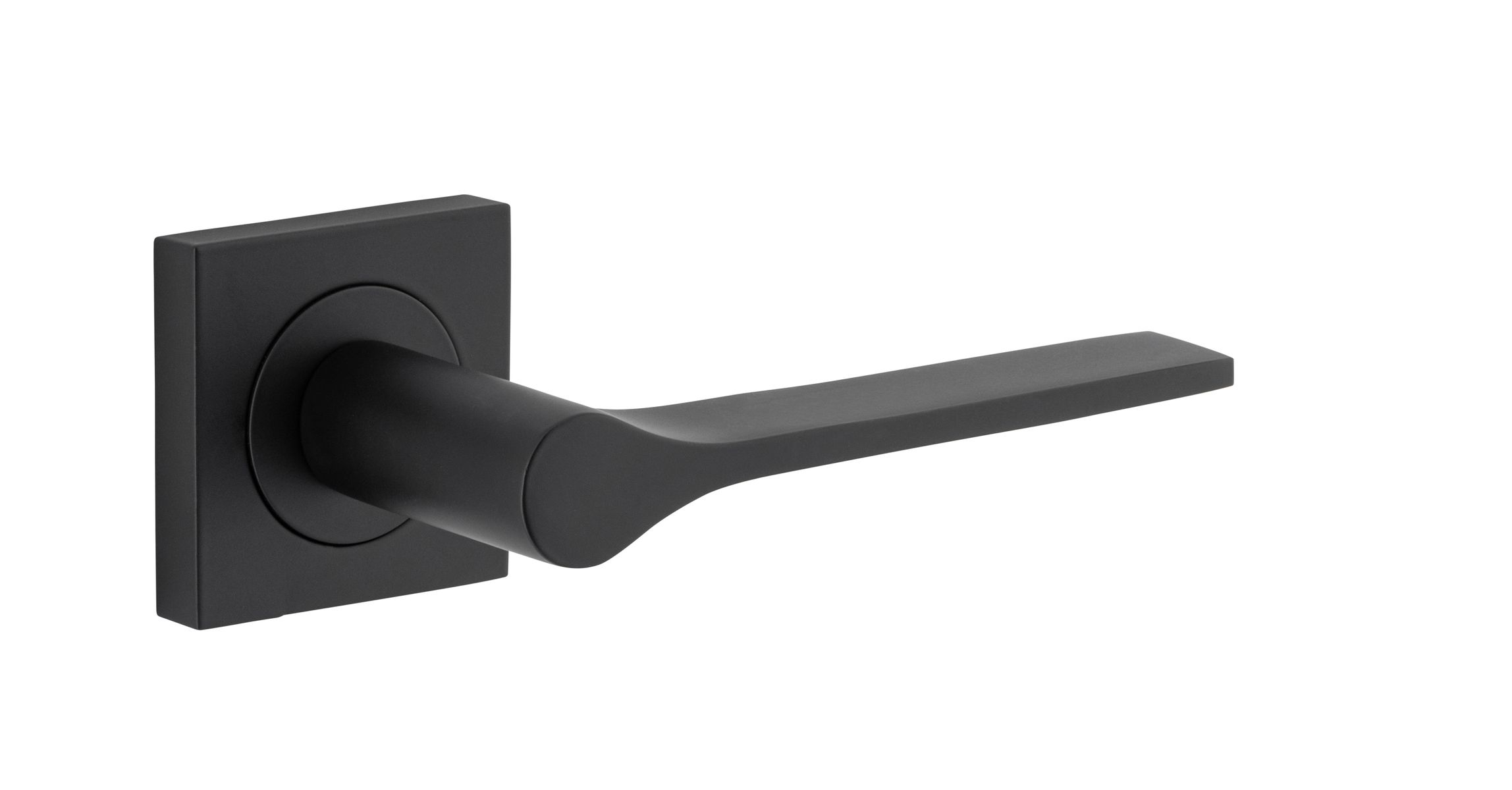 0433 - Como Lever - Square Rose - Matt Black - Passage