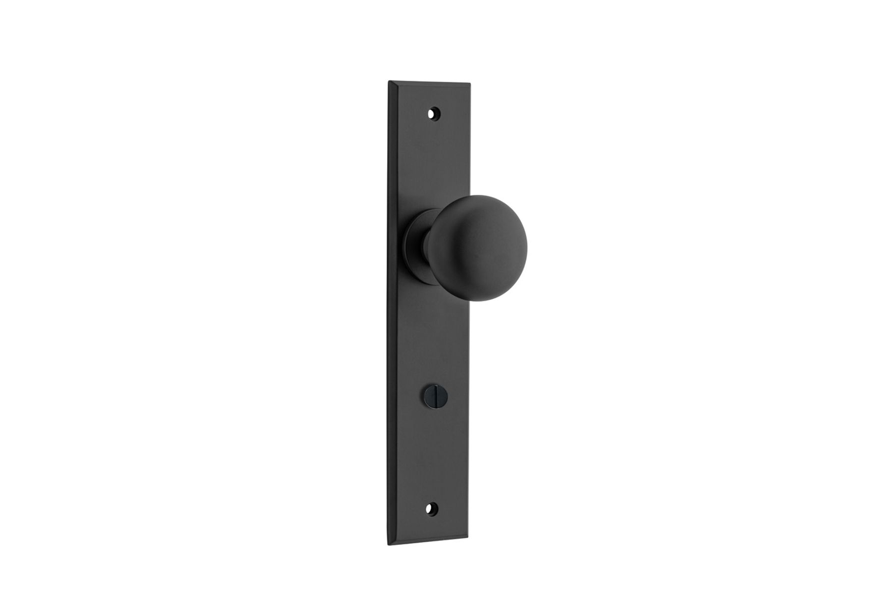 12946P85 - Cambridge Knob - Chamfered Backplate - Matt Black - Privacy